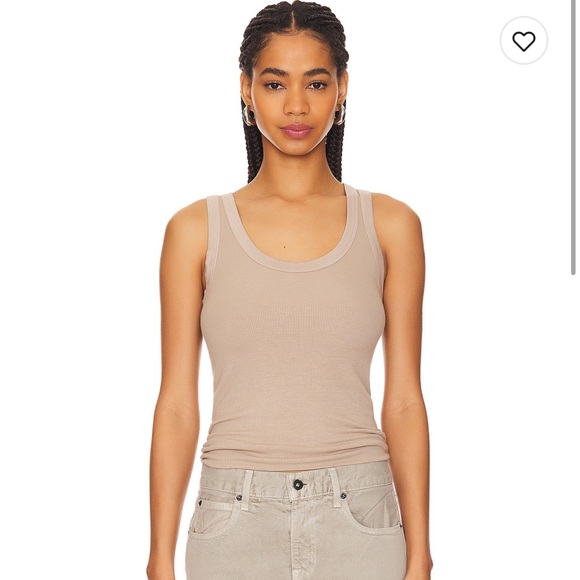 Enza Costa Tops - Enza Costa Silk Rib Bold Tank in Tan size small